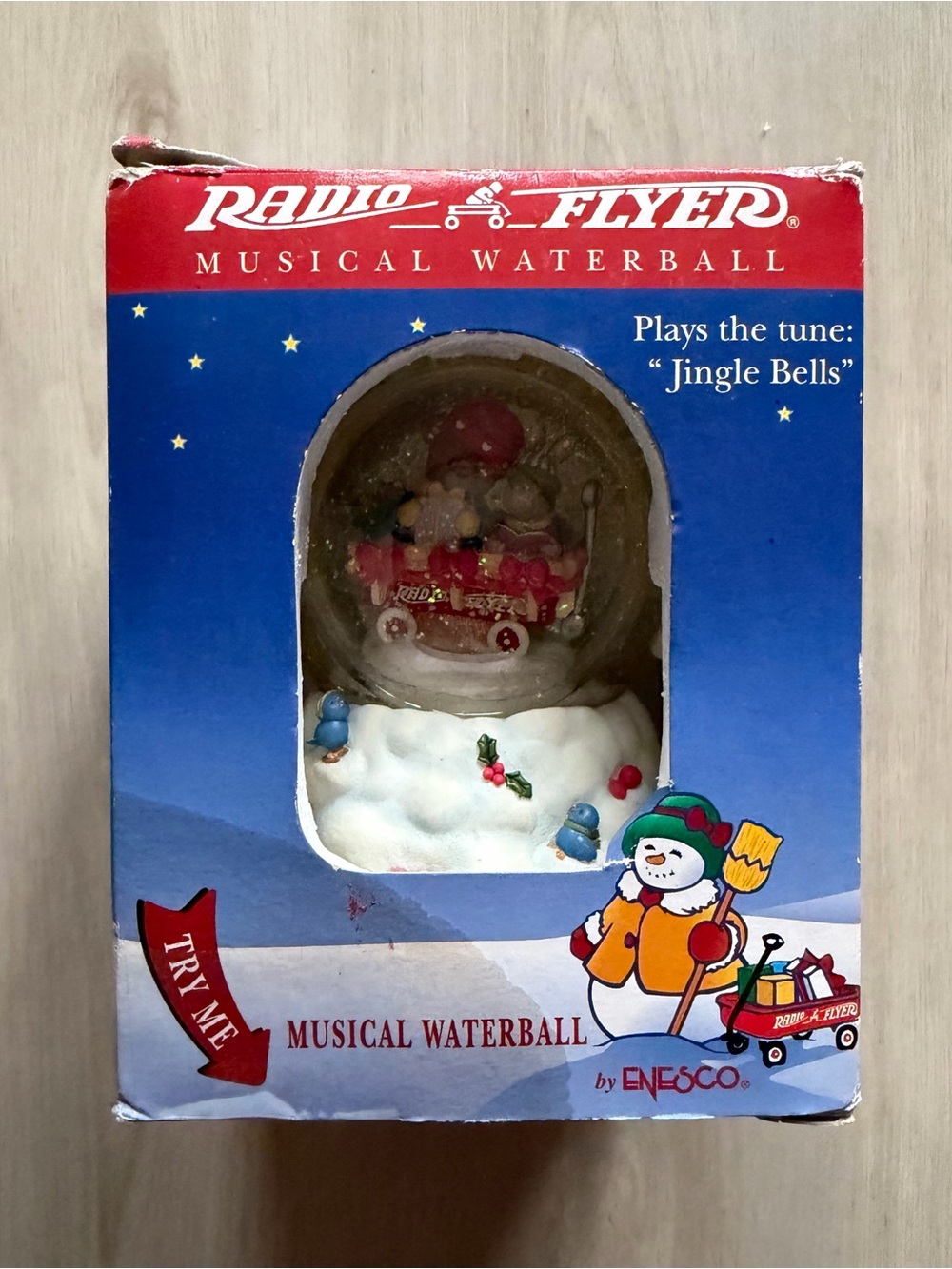 NIB Radio Flyer Musical Waterball Snow Globe Plays Jingle Bells Christmas